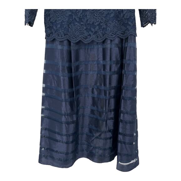 Alex Evenings Dress Mixed Media Fit flare blue size 6 - Picture 3 of 9